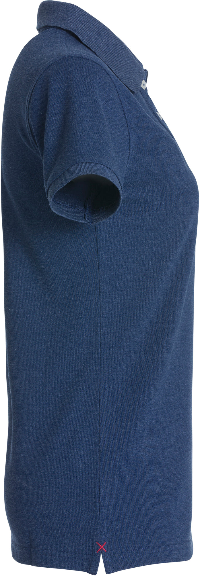 Clique Stretch Premium Polo – dame – Blåmelert – høyre side