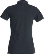 Clique Stretch Premium Polo – dame – Antrasittmelert – bakside