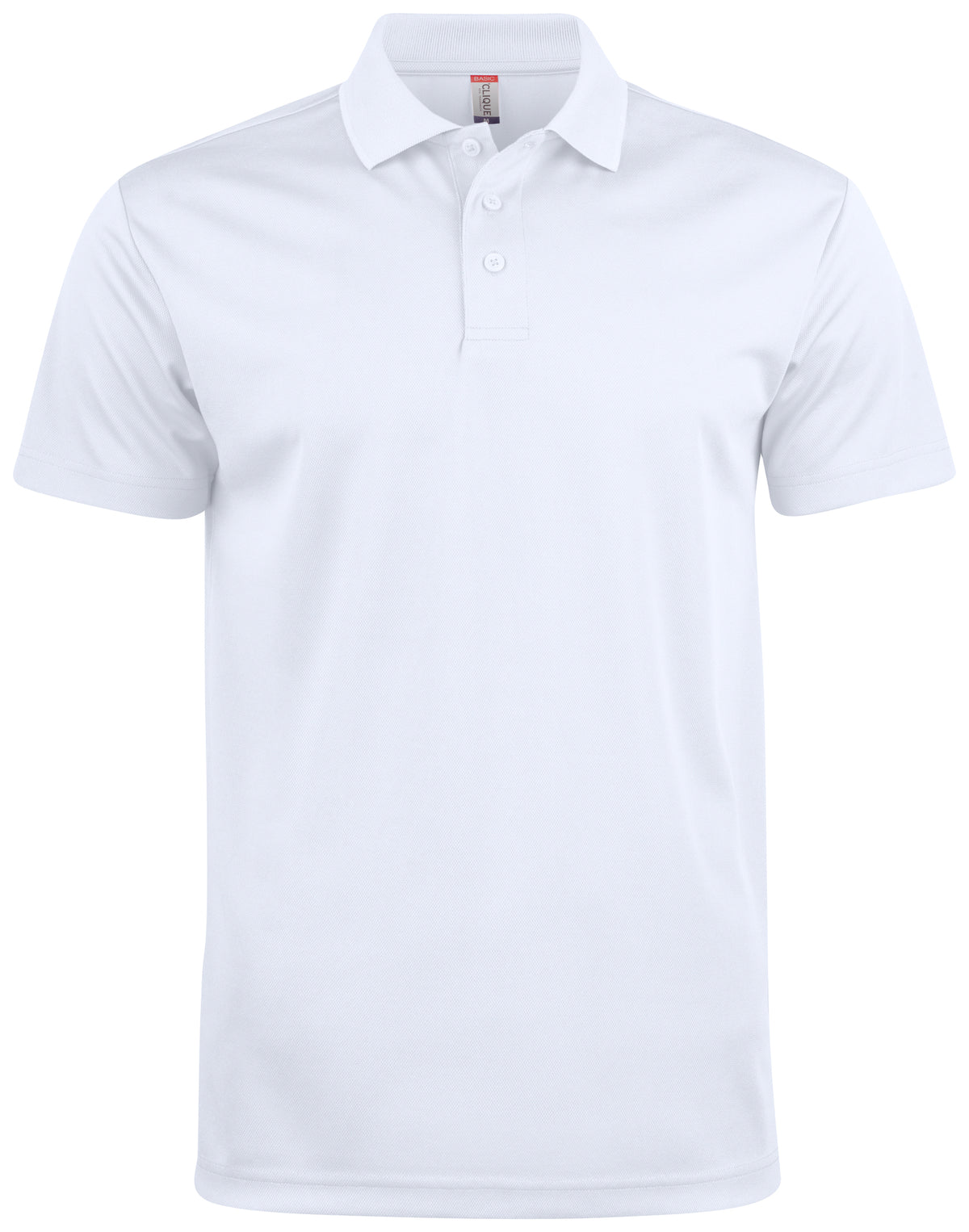 Clique Basic Active Polo – Hvit – forside