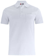 Clique Basic Polo Pocket – Hvit – forside