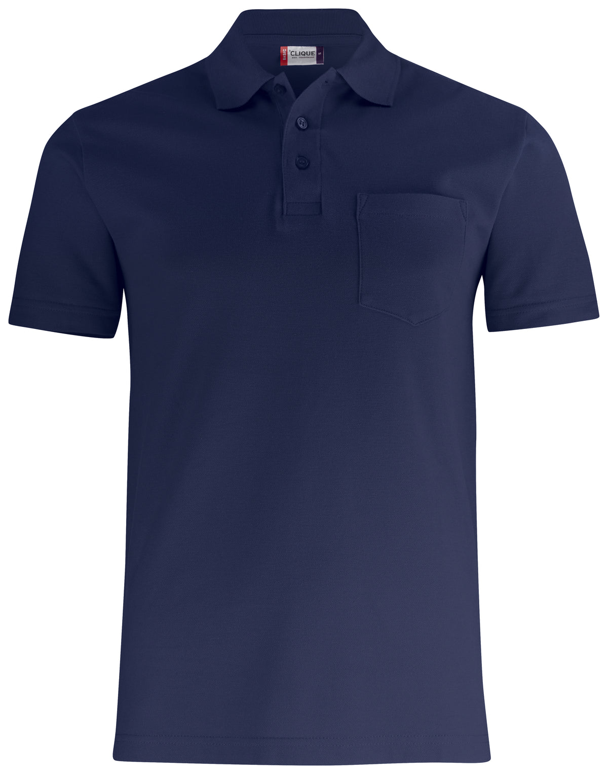 Clique Basic Polo Pocket – Mørk marineblå – forside