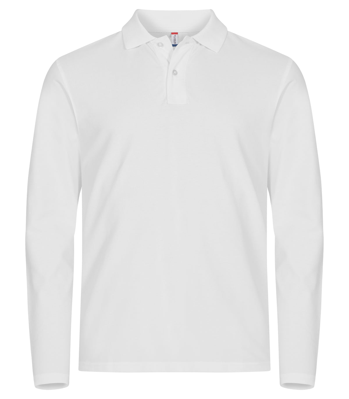 Clique Stretch Premium Polo L/S – Hvit – forside