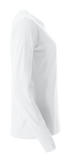 Clique Basic-T L/S – dame – Hvit – høyre side