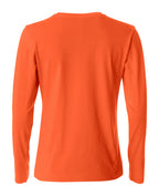 Clique Basic-T L/S – dame – Blodoransje – bakside
