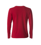 Clique Basic-T L/S – dame – Rød – bakside