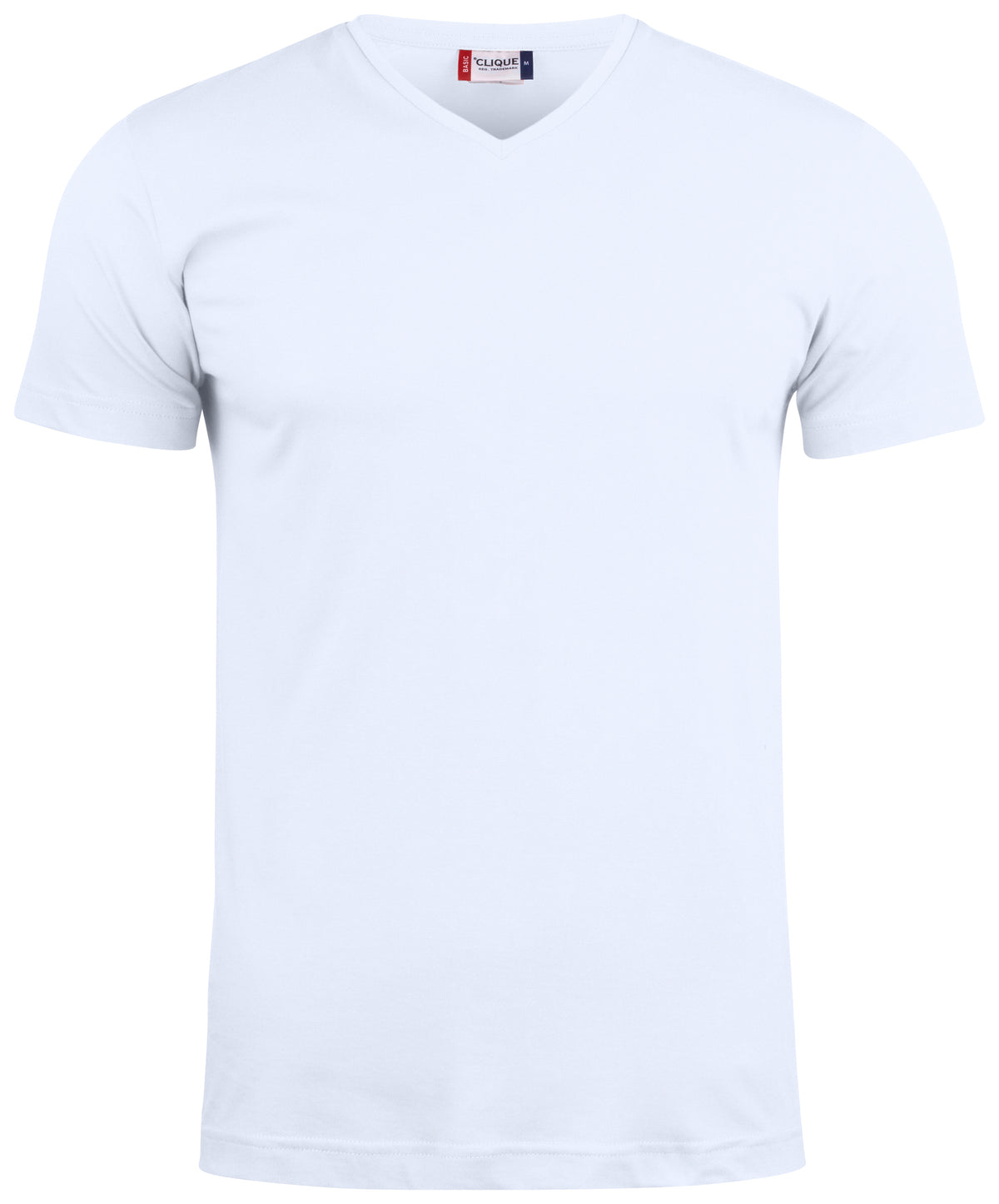 Clique Basic-T V-neck – Hvit – forside