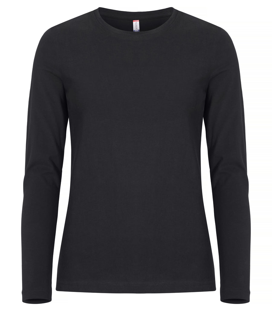 Clique Premium Fashion-T L/S – dame – Svart – forside