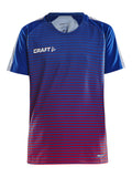 Craft Pro Control Stripe Jersey – junior – Club Cobolt / Klar rød, forside
