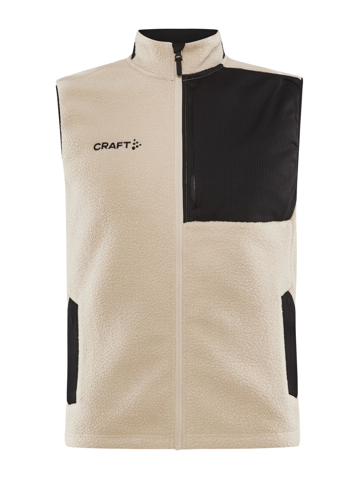 Craft ADV Explore Pile Fleece Vest – herre – Ecru / Svart, forside