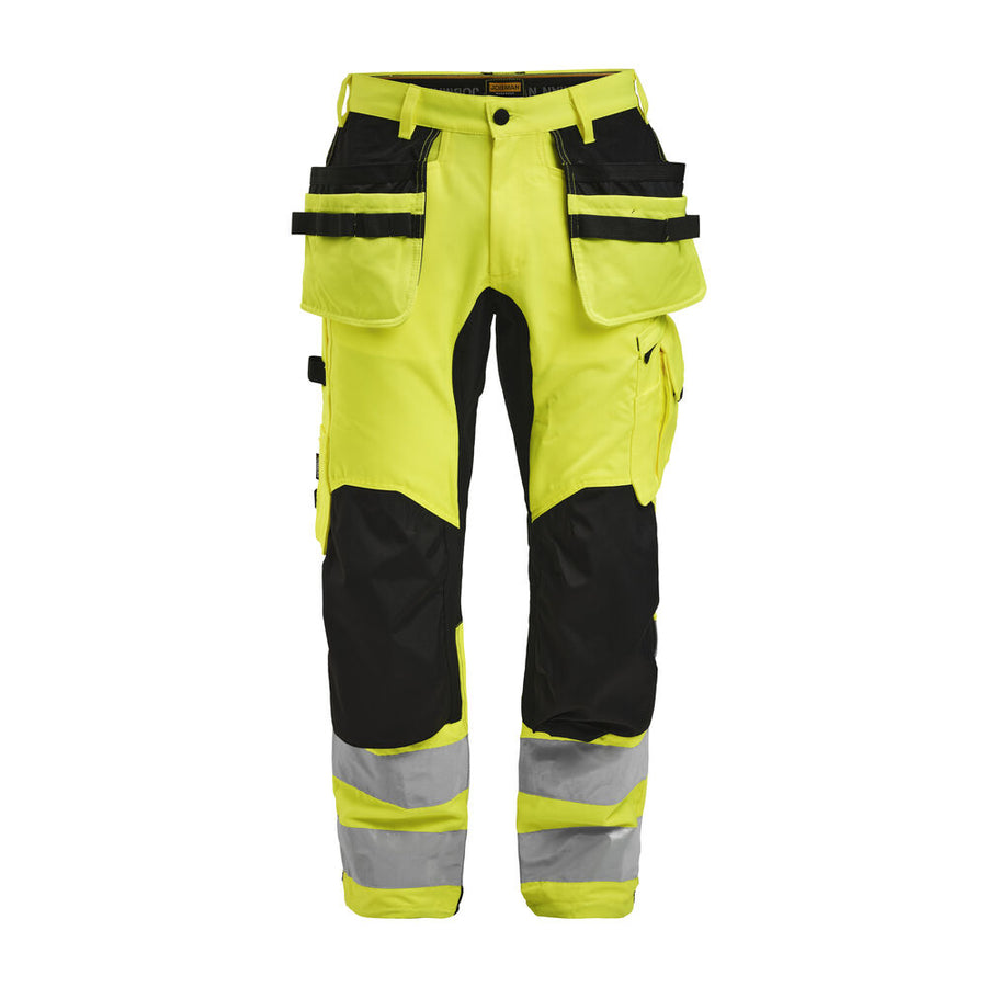 Jobman 2240 HV Håndverksbukse Stretchpanel – Yellow/Black