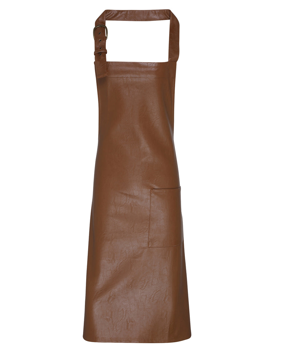 Premier Faux Leather Bib Apron – forkle – Lys brun