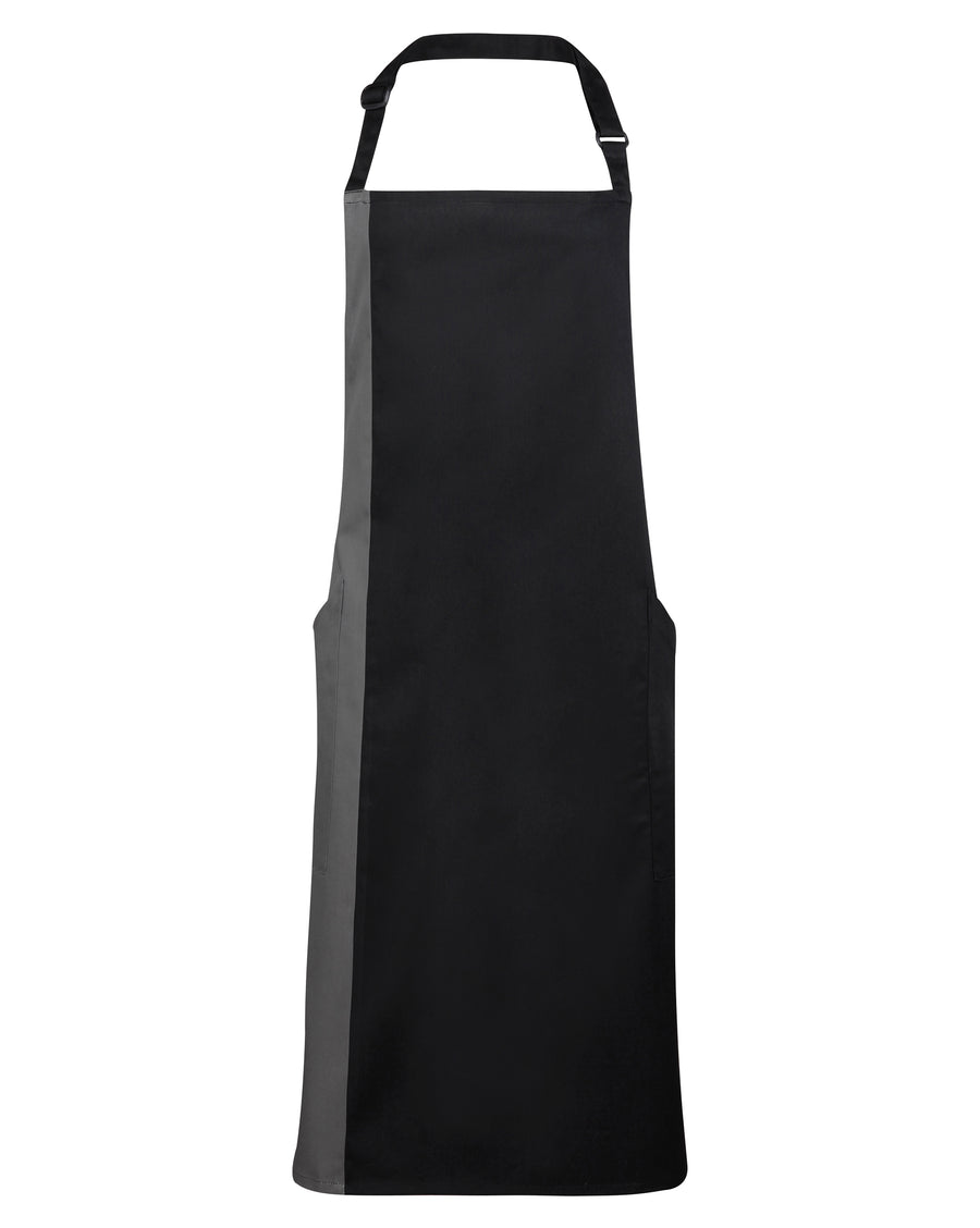 Premier Contrast Bib Apron – forkle – Sort/Mørk Grå