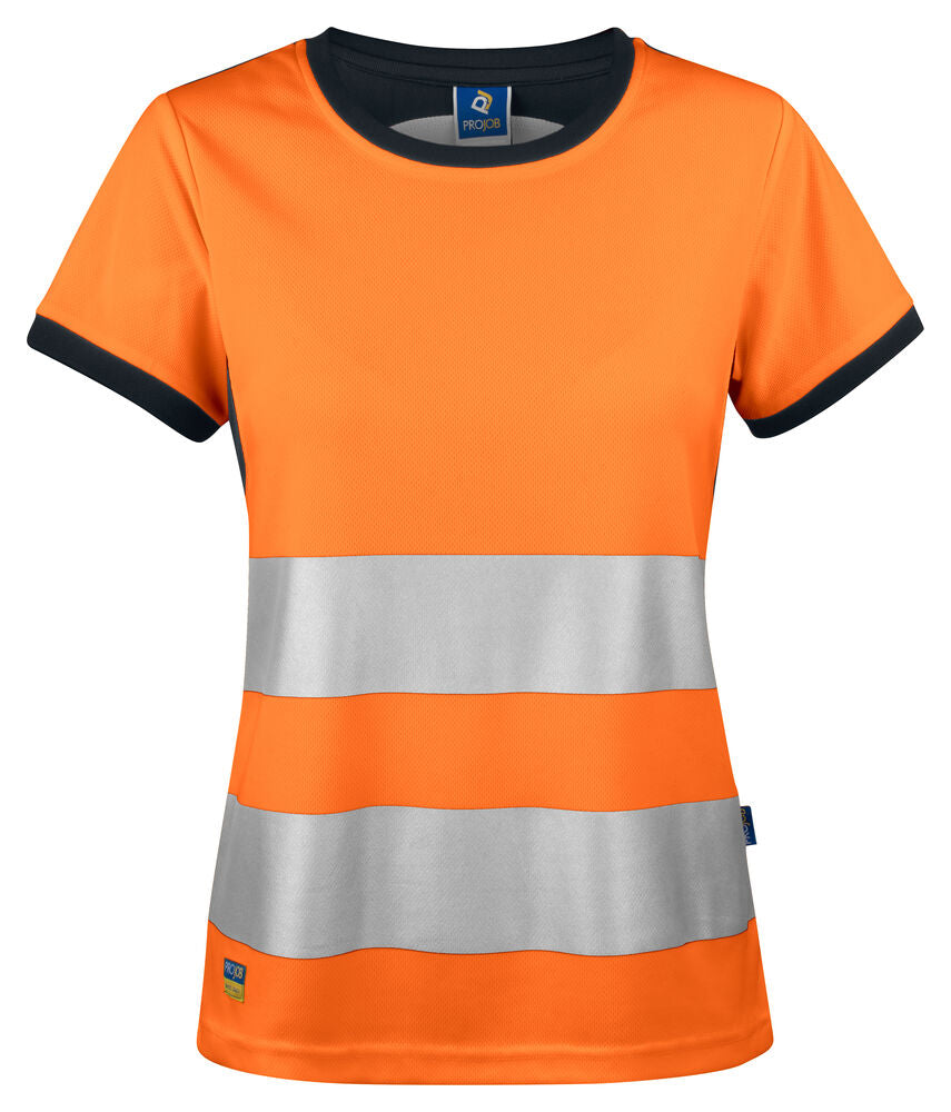 ProJob 6012 T-skjorte Dame EN ISO 20471 Kl 2/1 – Orange/Black