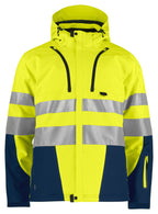 ProJob 6420 Softshelljakke EN ISO 20471 Kl 3/2 fôret – Yellow/Navy