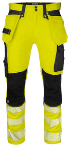 ProJob 6571 Håndverksbukse Stretch EN ISO 20471 Kl 2 – Yellow/Black