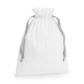 Westford Mill Cotton Gift Bag with Ribbon – Soft White/Light Grey