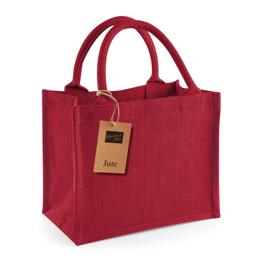 Westford Mill Jute Mini Gift Bag – Red/Red