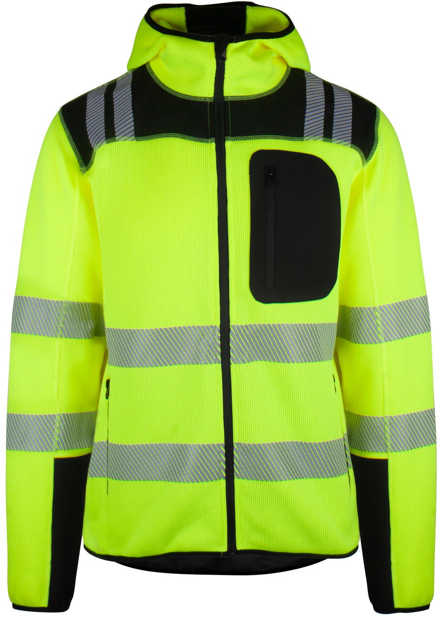 YOU Frontline strikket fleece hoody – Safety Gul