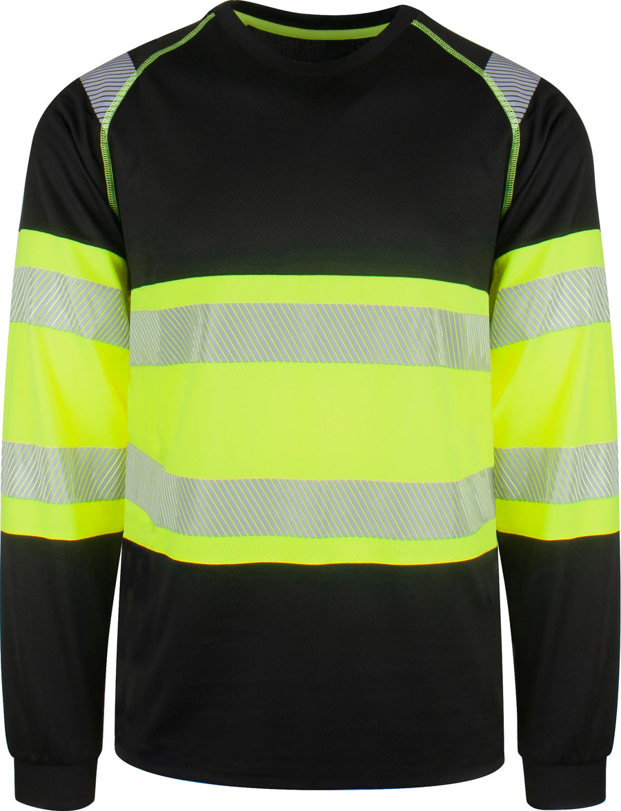 YOU Impact tee l/s – Sort/Safety Gul